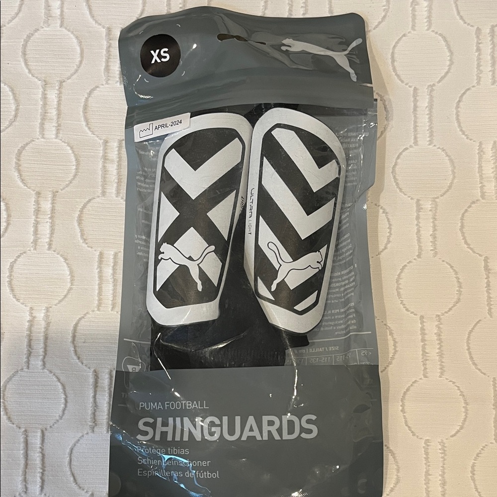 Puma Black and White Football Shin Guards